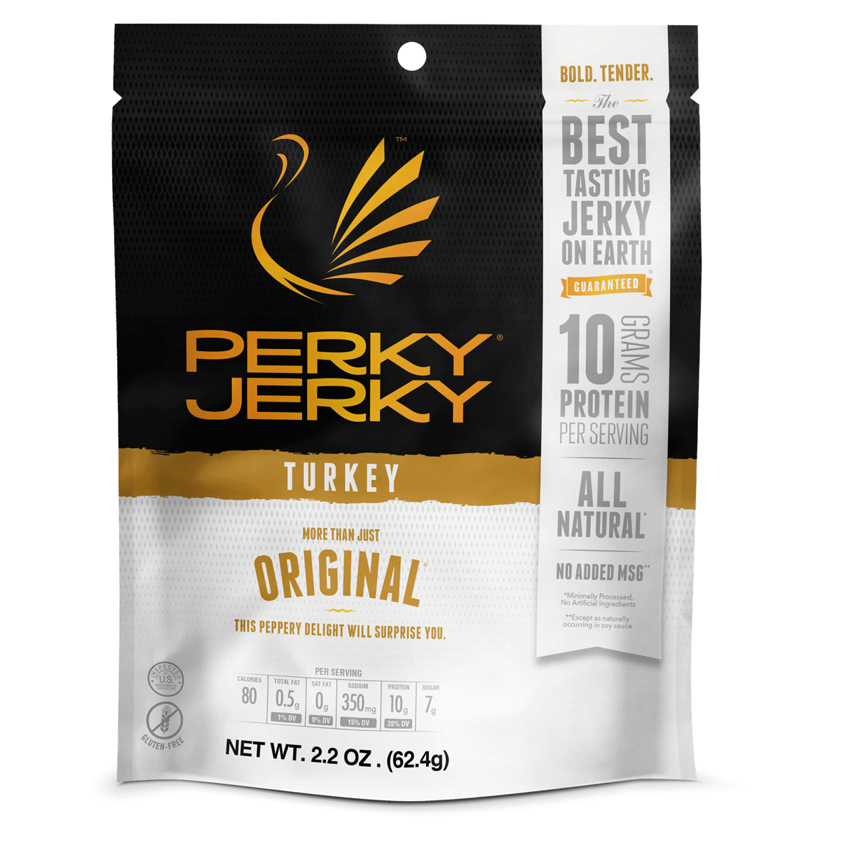 Perky Jerky More Than Original Turkey Jerky 2.2oz Bag